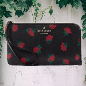 KATE SPADE Wallet Wristlet • Roses • NWT